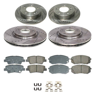 Callahan Brake Parts® - Drilled and Slotted Front and Rear Brake Kit