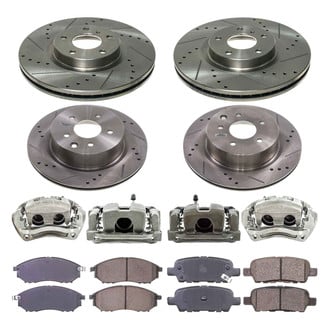 Callahan Brake Parts® - Drilled & Slotted Brake Kit with Calipers