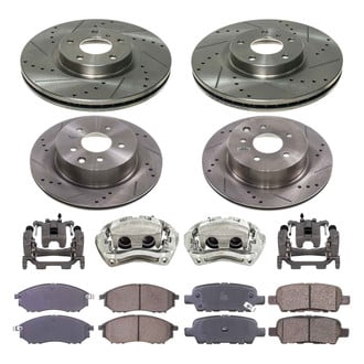 Callahan Brake Parts® - Drilled & Slotted Brake Kit with Calipers