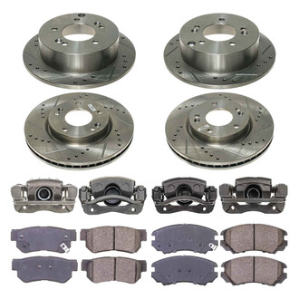 Callahan Brake Parts® - Drilled and Slotted Brake Kit with Calipers