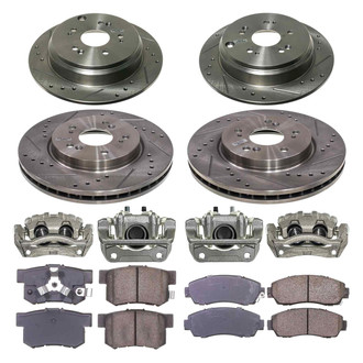 Callahan Brake Parts® - Drilled and Slotted Brake Kit with Calipers