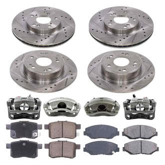 Callahan Brake Parts® - Drilled and Slotted Front and Rear Brake Kit with Calipers
