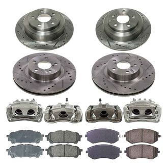 Callahan Brake Parts® - Drilled & Slotted Brake Kit with Calipers