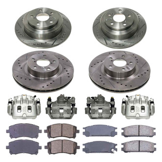 Callahan Brake Parts® - Drilled and Slotted Brake Kit with Calipers