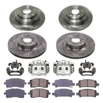 Callahan Brake Parts® - Drilled and Slotted Brake Kit with Calipers