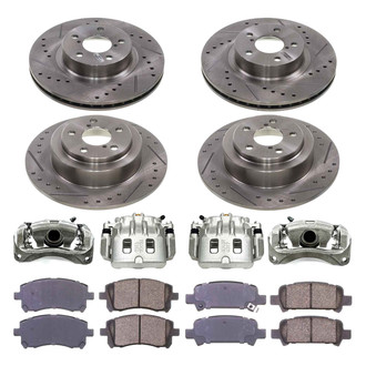 Callahan Brake Parts® - Drilled and Slotted Brake Kit with Calipers