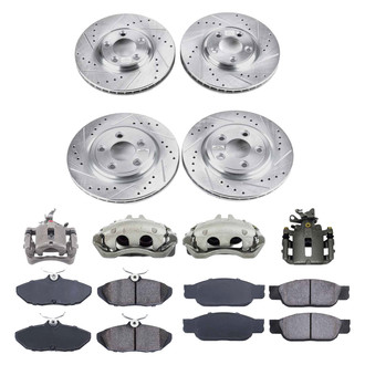Callahan Brake Parts® - Drilled & Slotted Brake Kit with Calipers