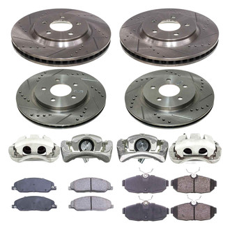 Callahan Brake Parts® - Drilled and Slotted Brake Kit with Calipers