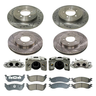 Callahan Brake Parts® - Drilled & Slotted Brake Kit with Calipers