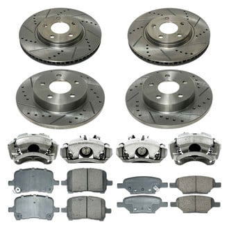 Callahan Brake Parts® - Drilled and Slotted Brake Kit with Calipers