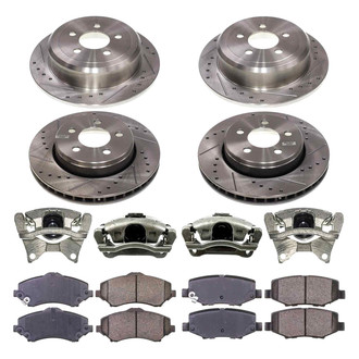 Callahan Brake Parts® - Drilled & Slotted Brake Kit with Calipers