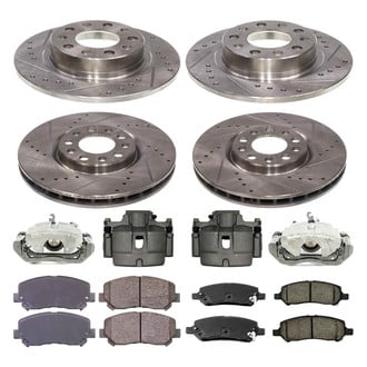 Callahan Brake Parts® - Drilled & Slotted Brake Kit with Calipers