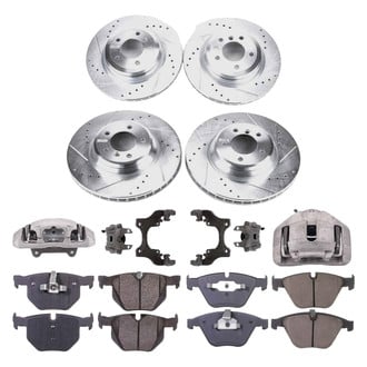 Callahan Brake Parts® - Drilled and Slotted Front and Rear Brake Kit with Calipers