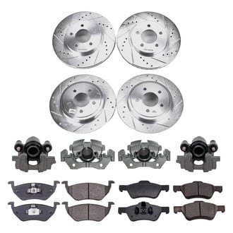 Callahan Brake Parts® - Drilled and Slotted Front and Rear Brake Kit with Calipers