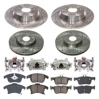 Callahan Brake Parts® - Drilled and Slotted Brake Kit with Calipers