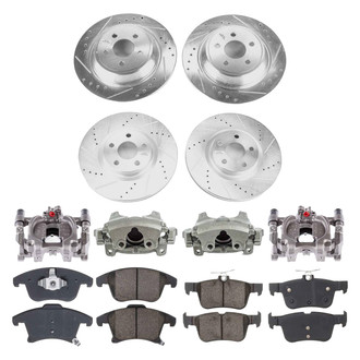 Callahan Brake Parts® - Drilled & Slotted Brake Kit with Calipers