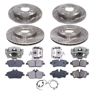 Callahan Brake Parts® - Drilled and Slotted Front and Rear Brake Kit with Calipers
