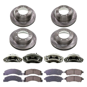 Callahan Brake Parts® - Drilled and Slotted Front and Rear Brake Kit with Calipers