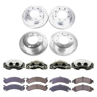 Callahan Brake Parts® - Drilled and Slotted Front and Rear Brake Kit with Calipers