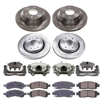 Callahan Brake Parts® - Drilled and Slotted Front and Rear Brake Kit with Calipers