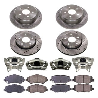 Callahan Brake Parts® - Drilled and Slotted Brake Kit with Calipers