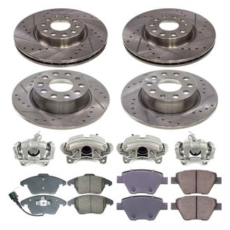 Callahan Brake Parts® - Drilled and Slotted Brake Kit with Calipers