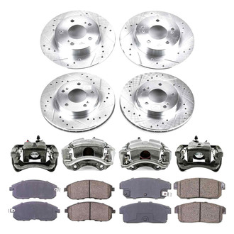 Callahan Brake Parts® - Drilled and Slotted Brake Kit with Calipers