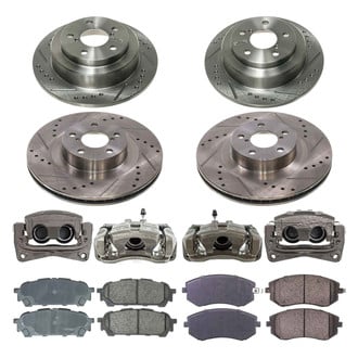 Callahan Brake Parts® - Drilled and Slotted Front and Rear Brake Kit with Calipers