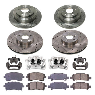 Callahan Brake Parts® - Drilled and Slotted Brake Kit with Calipers