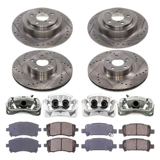 Callahan Brake Parts® - Drilled and Slotted Brake Kit with Calipers