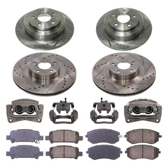 Callahan Brake Parts® - Drilled and Slotted Brake Kit with Calipers