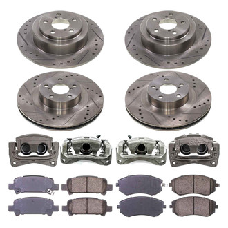 Callahan Brake Parts® - Drilled and Slotted Brake Kit with Calipers