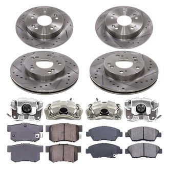 Callahan Brake Parts® - Drilled and Slotted Front and Rear Brake Kit with Calipers