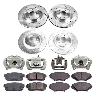 Callahan Brake Parts® - Drilled & Slotted Brake Kit with Calipers