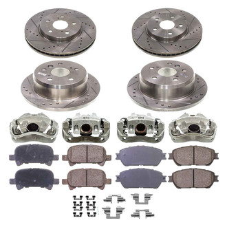 Callahan Brake Parts® - Drilled and Slotted Brake Kit with Calipers