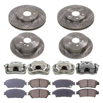 Callahan Brake Parts® - Drilled and Slotted Brake Kit with Calipers