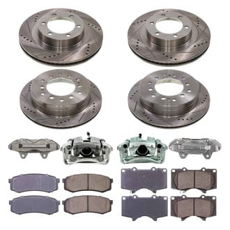 Callahan Brake Parts® - Drilled and Slotted Front and Rear Brake Kit with Calipers