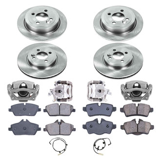 Callahan Brake Parts® - Plain Front and Rear Brake Kit with Calipers