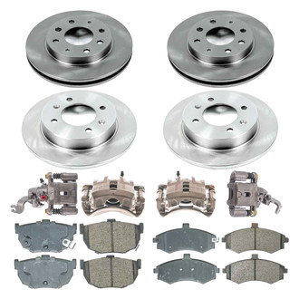 Callahan Brake Parts® - Plain Front and Rear Brake Kit with Calipers