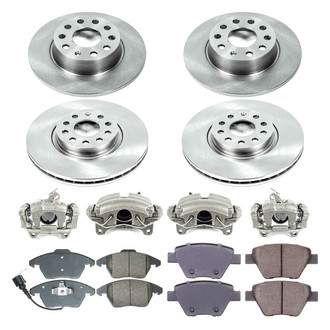 Callahan Brake Parts® - Plain Front and Rear Brake Kit with Calipers