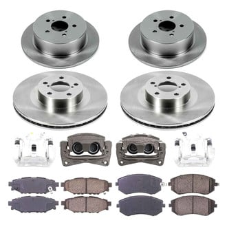 Callahan Brake Parts® - Plain Front and Rear Brake Kit with Calipers