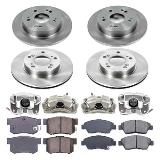 Callahan Brake Parts® - Plain Front and Rear Brake Kit with Calipers