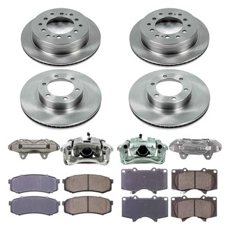 Callahan Brake Parts® - Plain Front and Rear Brake Kit with Calipers