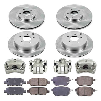 Callahan Brake Parts® - Plain Front and Rear Brake Kit with Calipers