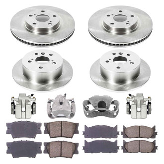 Callahan Brake Parts® - Plain Front and Rear Brake Kit with Calipers