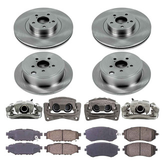 Callahan Brake Parts® - Plain Front and Rear Brake Kit with Calipers