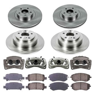 Callahan Brake Parts® - Plain Front and Rear Brake Kit with Calipers
