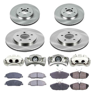 Callahan Brake Parts® - Plain Front and Rear Brake Kit with Calipers
