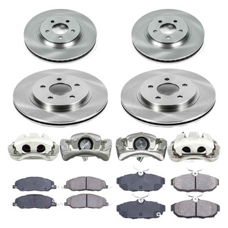 Callahan Brake Parts® - Plain Front and Rear Brake Kit with Calipers