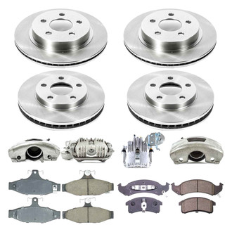 Callahan Brake Parts® - Plain Front and Rear Brake Kit with Calipers